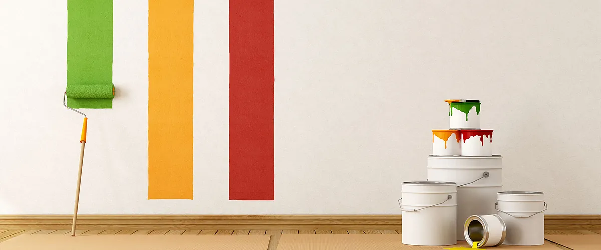 Wandanstrich mit verschiedenen Farben